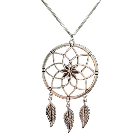 Southwestern Dreamcatcher Silver-tone Long Statement Necklace (NWOT) - Picture 1 of 8